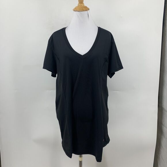 Copper Fit Thermal Shirt Womens XXL Black V Neck Live Limitless Short Sleeve - Picture 2 of 12